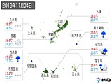 実況天気(2019年11月04日)