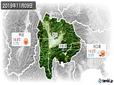 2019年11月09日の山梨県の実況天気