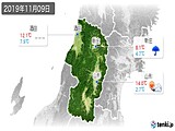 2019年11月09日の山形県の実況天気