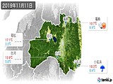 2019年11月11日の福島県の実況天気