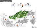 2019年11月12日の中国地方の実況天気