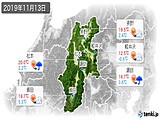 2019年11月13日の長野県の実況天気