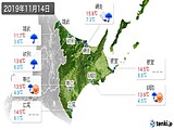 2019年11月14日の道東の実況天気