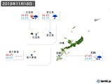 2019年11月18日の沖縄地方の実況天気