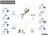 2019年11月18日の沖縄県の実況天気