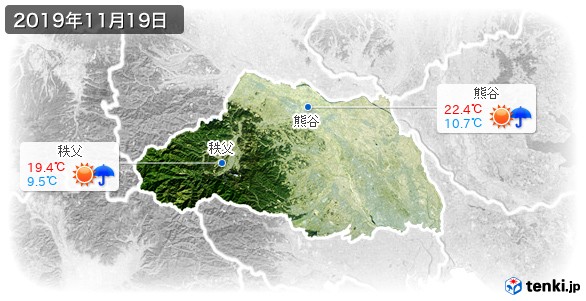 埼玉県(2019年11月19日の天気