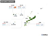 2019年11月24日の沖縄地方の実況天気