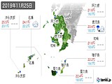 2019年11月25日の鹿児島県の実況天気