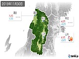 2019年11月30日の山形県の実況天気