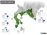 2019年12月01日の道南の実況天気