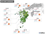 2019年12月04日の九州地方の実況天気