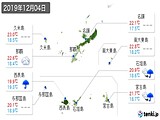 2019年12月04日の沖縄県の実況天気