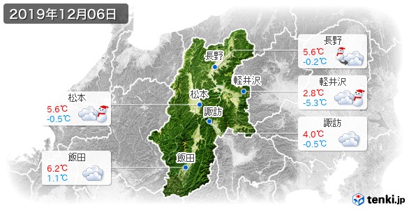 長野県(2019年12月06日の天気