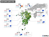 2019年12月17日の九州地方の実況天気