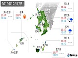 2019年12月17日の鹿児島県の実況天気