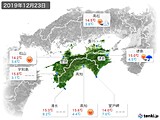 2019年12月23日の四国地方の実況天気