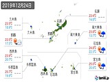 2019年12月24日の沖縄県の実況天気