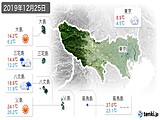 2019年12月25日の東京都の実況天気