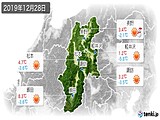 2019年12月28日の長野県の実況天気