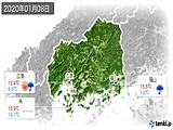 2020年01月08日の広島県の実況天気