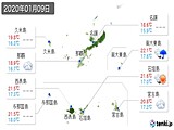 2020年01月09日の沖縄県の実況天気