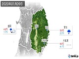 2020年01月09日の岩手県の実況天気