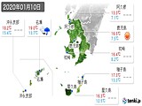 2020年01月10日の鹿児島県の実況天気