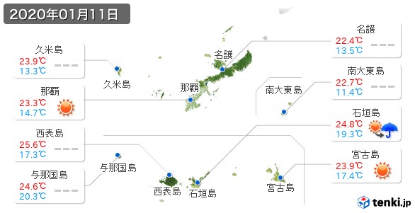 沖縄県(2020年01月11日の天気