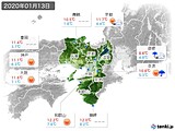 2020年01月13日の近畿地方の実況天気