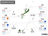 2020年01月15日の沖縄県の実況天気