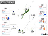 2020年01月16日の沖縄県の実況天気