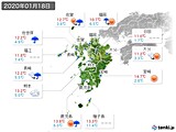 2020年01月18日の九州地方の実況天気