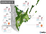 2020年01月21日の道東の実況天気