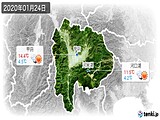 2020年01月24日の山梨県の実況天気