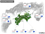 2020年01月25日の四国地方の実況天気