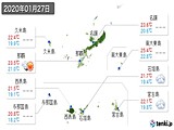 2020年01月27日の沖縄県の実況天気