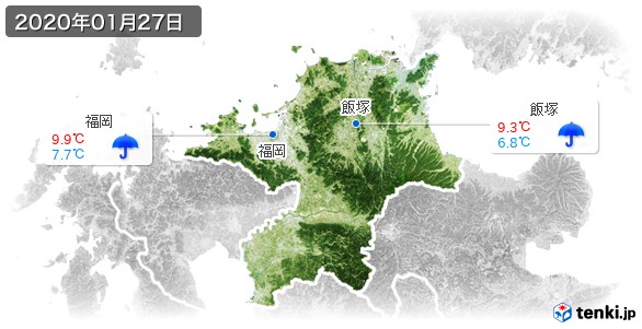 福岡県(2020年01月27日の天気