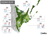 2020年01月29日の道東の実況天気