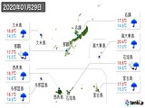 実況天気(2020年01月29日)