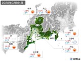 2020年02月04日の東海地方の実況天気