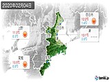 2020年02月04日の三重県の実況天気