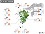 実況天気(2020年02月05日)