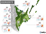 2020年02月07日の道東の実況天気