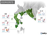 2020年02月07日の道南の実況天気