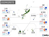 2020年02月07日の沖縄県の実況天気