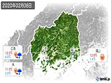 2020年02月08日の広島県の実況天気