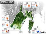 2020年02月09日の静岡県の実況天気