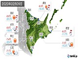 2020年02月09日の道東の実況天気