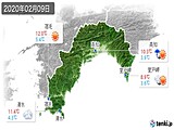 2020年02月09日の高知県の実況天気