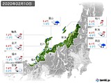 2020年02月10日の北陸地方の実況天気
